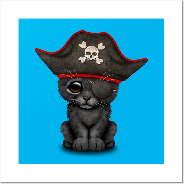 Cute Baby Black Panther Cub Pirate Wall Art by jeffbartels